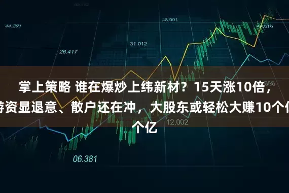 掌上策略 谁在爆炒上纬新材？15天涨10倍，游资显退意、散户还在冲，大股东或轻松大赚10个亿